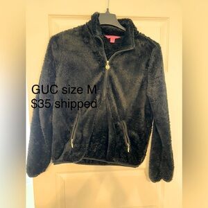 Lilly Pulitzer black Sherpa pullover
